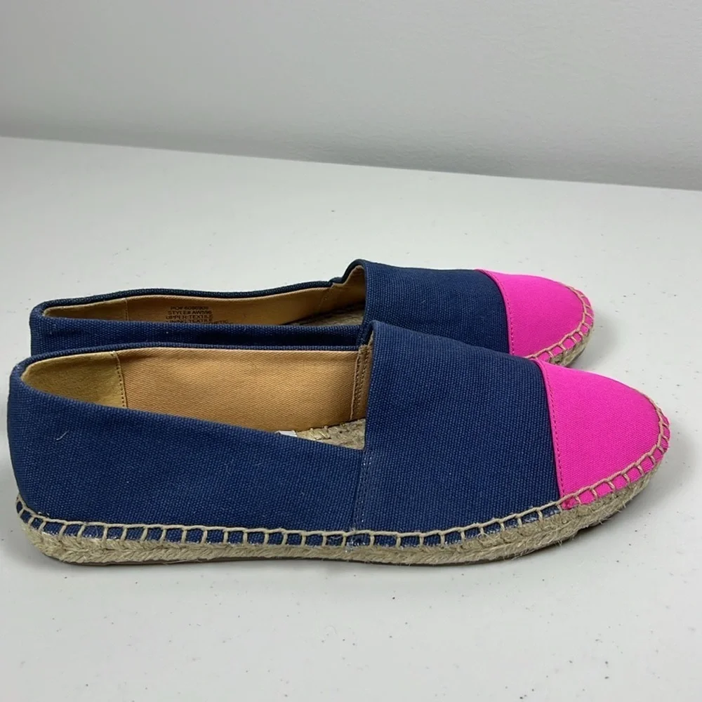 J.Crew Pink‎ Navy Blue Canvas size 7.5 EUC